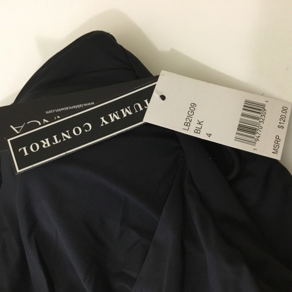 La Blanca Black & Gold One Piece Swimsuit Tummy Control NWT - Picture 4 of 7